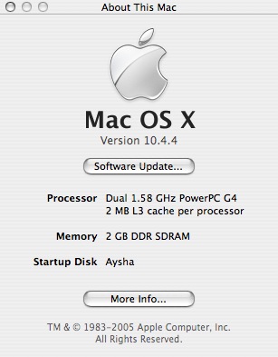About This Mac 1.58GHz
